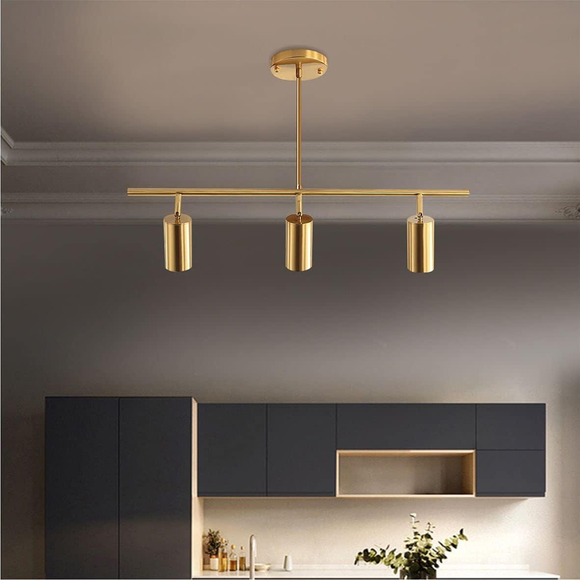 Adjustable 3-Light Brushed Brass LED Ceiling Spotlight