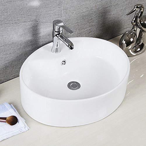 Safavieh Brook 16.7'' White Ceramic Circular Bathroom Sink with Overflow