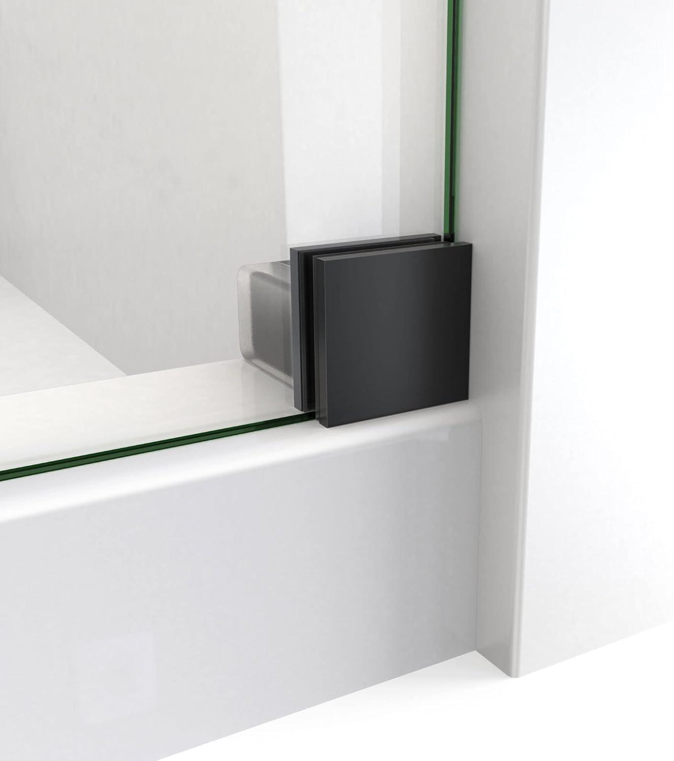 60.38" W x 34.5" D x 76" H Frameless Rectangle Sliding Shower Enclosure