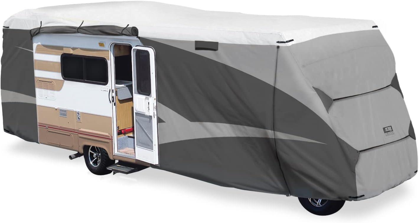 ADCO 36813 Designer Series Olefin HD Class C Motorhome Cover 23' 1" - 26' , Gray/White