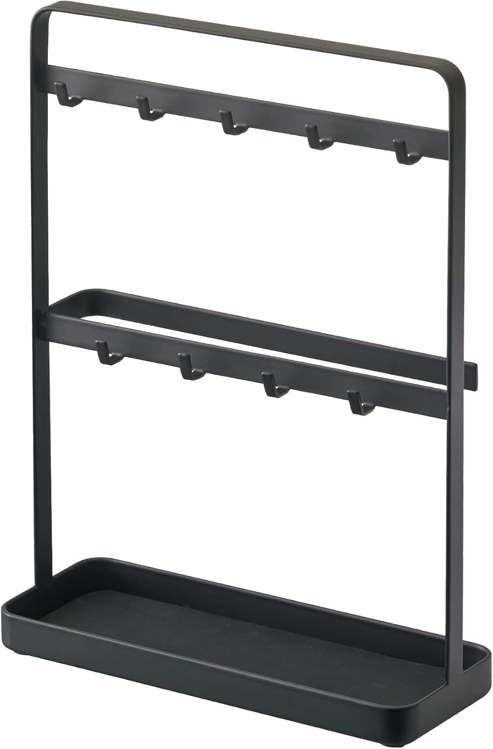 Yamazaki Home Key Rack - Modern Hook Organizer Stand Steel One Size Black