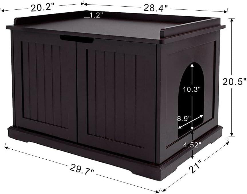 unipaws Designer Cat Litter Box Enclosure - Espresso