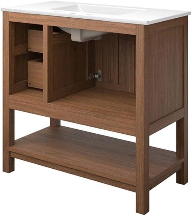 Modway Ashlyn 36'' Free Standing Single Bathroom Vanity with Ceramic Top