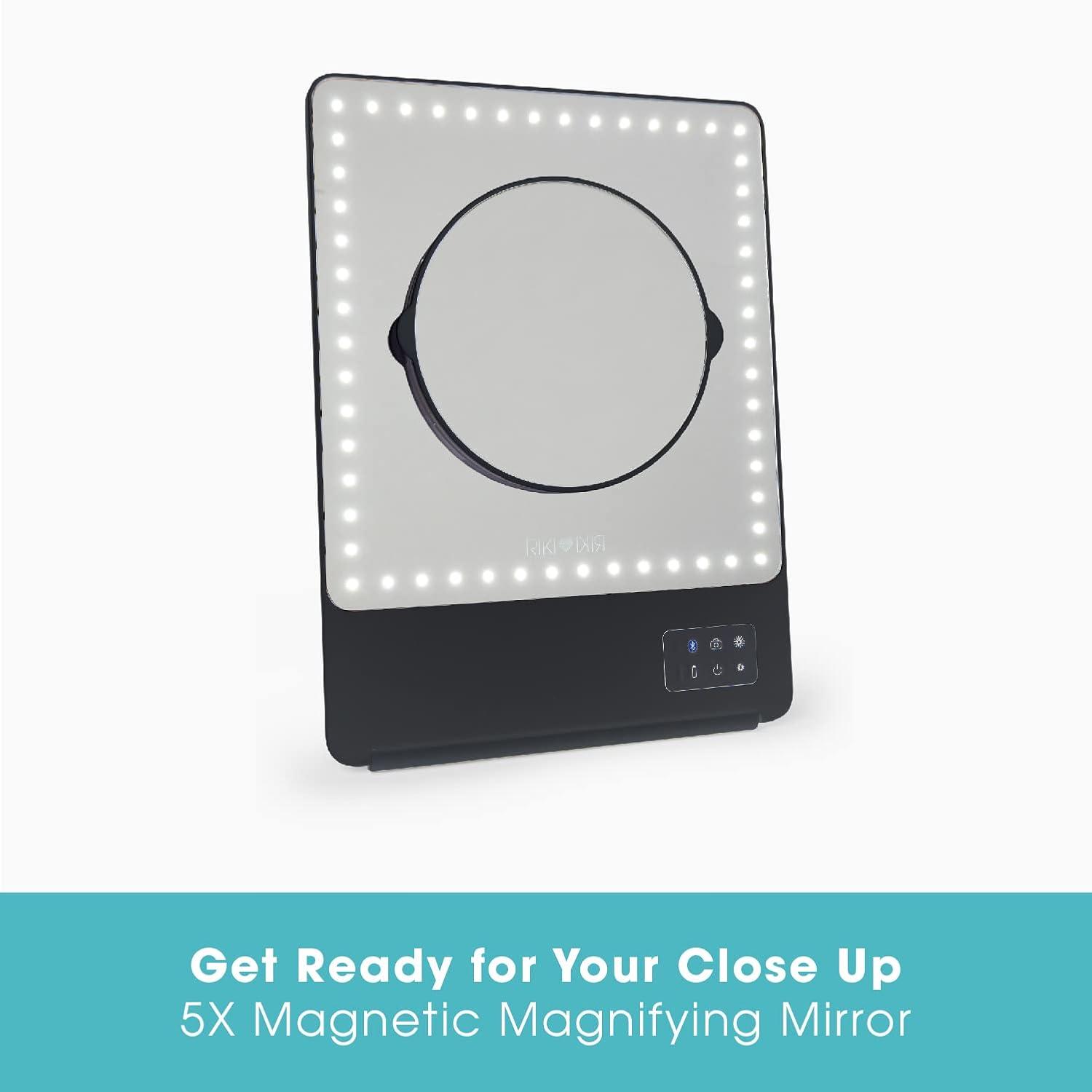 Glamcor RIKI LOVES RIKI RIKI SKINNY Portable 13 x 9.5-Inch Vanity Mirror (Black)