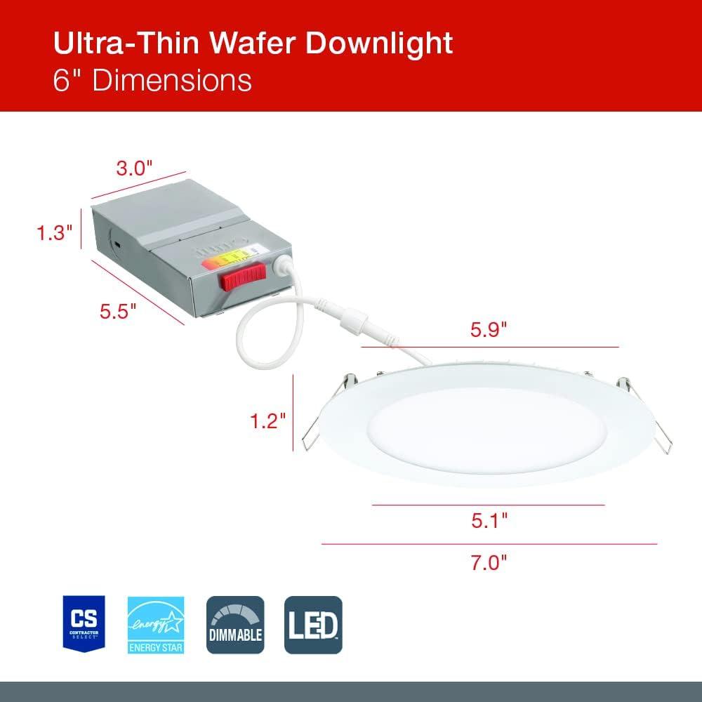 6'' Tunable Color Temperature Dimmable LED Retrofit Recessed Lighting Kit