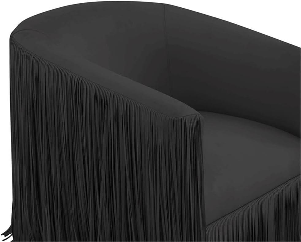 Everly Quinn Faux Leather Swivel Barrel Chair
