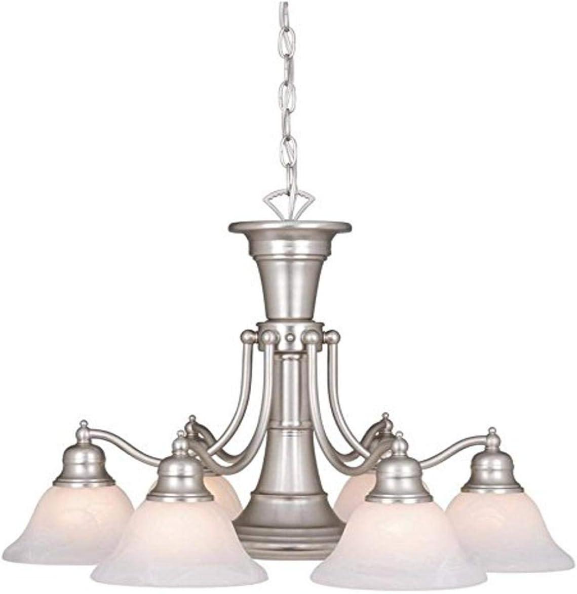 Vaxcel Standford 6 - Light Chandelier in  Brushed Nickel