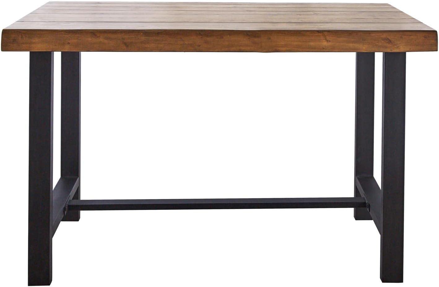 Landon 63" Natural Honey Birch Counter Table with Iron Base