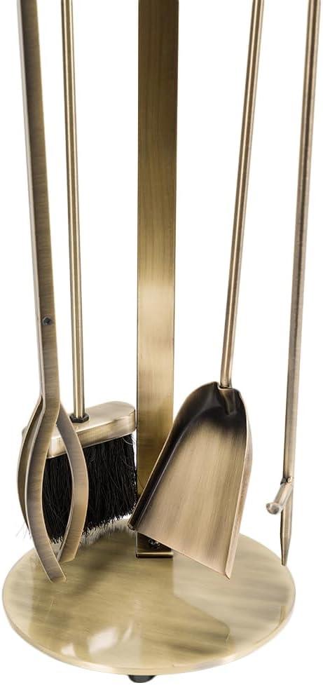 Modern Ember Modern Ember Knoll Fireplace Tool Set - Includes Brush, Shovel, Fire Poker, Tongs, and Stand - Steel