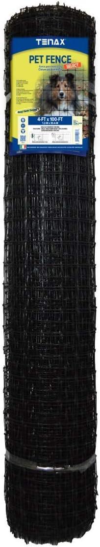 Tenax Select Pet Fence, Black, 4 X 100 Feet