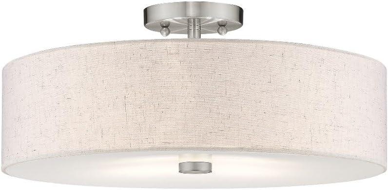 Livex Lighting Meridian 4 - Light Semi-Flush Mount in  Brushed Nickel