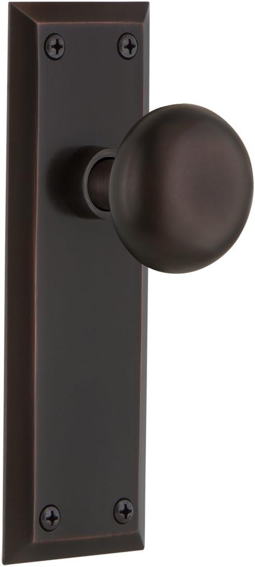 Timeless Bronze New York Plate Passage Door Knob