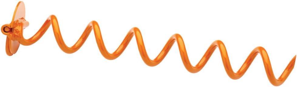 Orange 16-Inch Painted Steel Spiral Ground Anchor