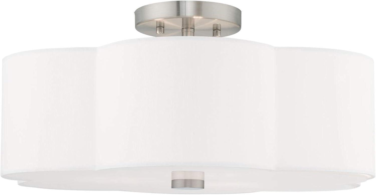 Livex Lighting Chelsea 3 - Light Flush Mount in  Brushed Nickel