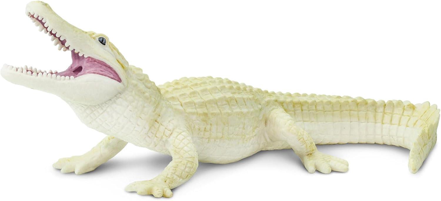 Safari Ltd. White Alligator Figurine - Realistic 6" Wildlife Figure - Educational Toy for Boys, Girls, and Kids Ages 3+