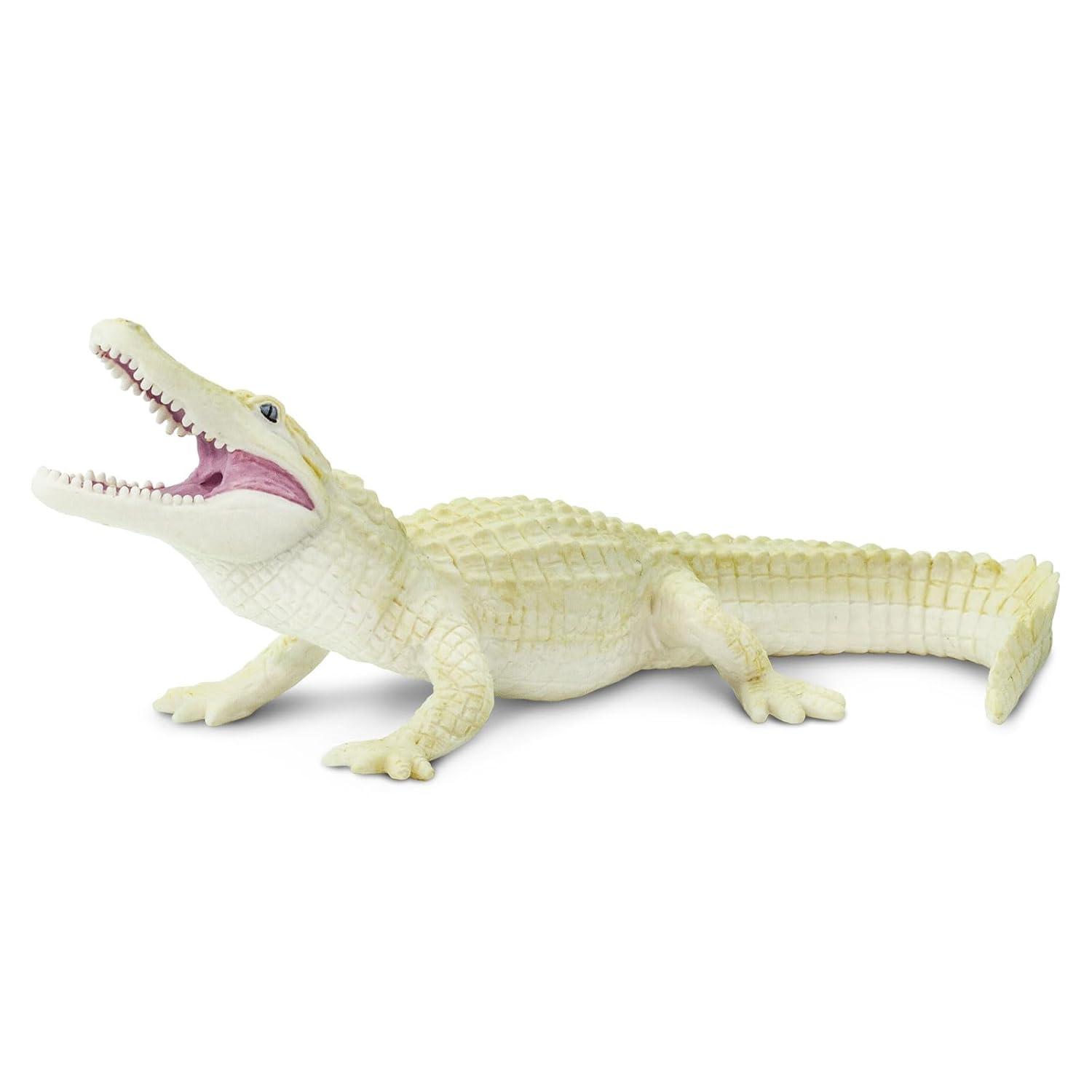 Safari Ltd. White Alligator Figurine - Realistic 6" Wildlife Figure - Educational Toy for Boys, Girls, and Kids Ages 3+