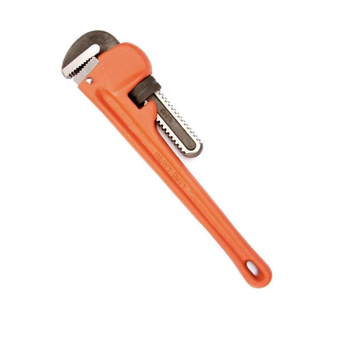 Edward Tools Pipe Wrench - Heavy Duty Heat Treated Steel Plumbing Wrench Tool - Forged Hook Jaw for Superior Grip - Quick Adjustment Nut (18")