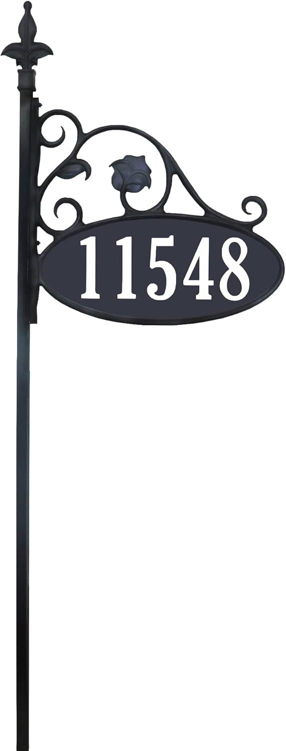 Address America USA HandCrafted, Double-Sided Boardwalk  Reflective Address Sign - 30" Post