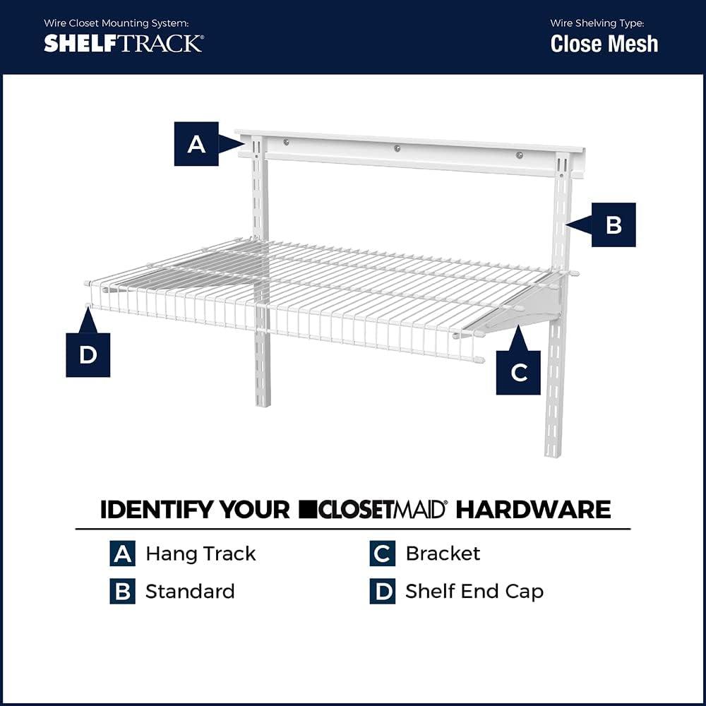 ClosetMaid 2854 ShelfTrack 16-inch Locking Shelf Bracket White New