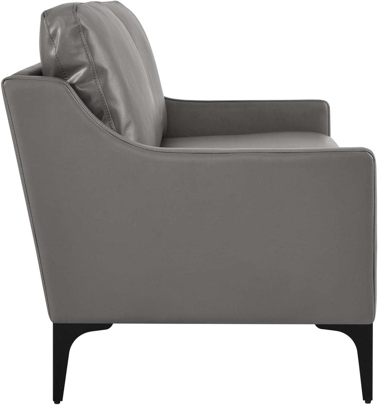 Corland Leather Loveseat Gray