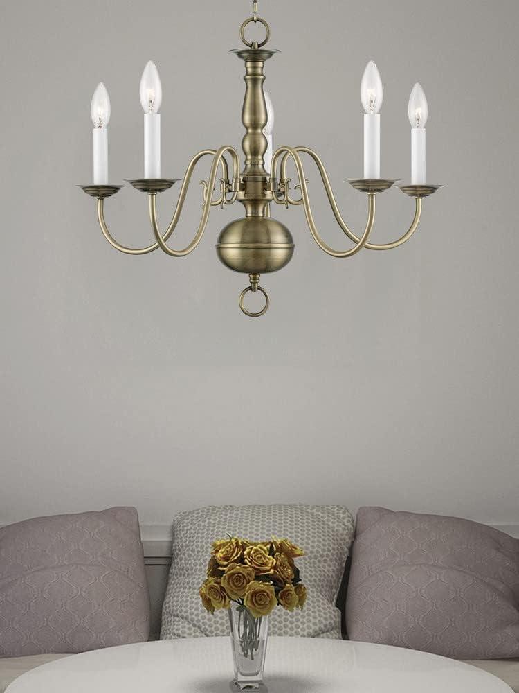 Livex Lighting Williamsburgh 5 - Light Chandelier in  Antique White