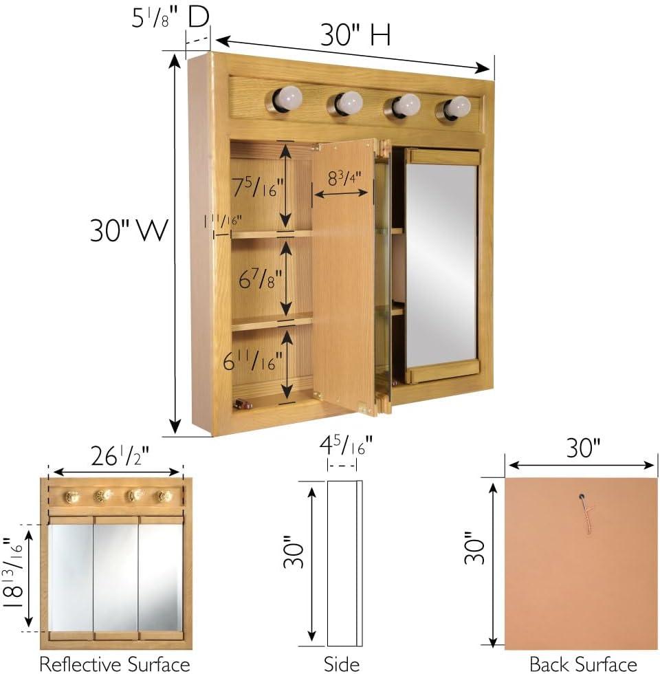 Design House Wall Mount Richland 30" Bathroom Cabinet, Nutmeg Oak