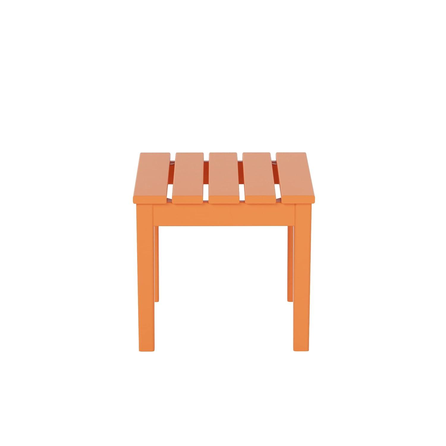 WestinTrends All-Weather Outdoor Patio Round Poly Adirondack Side Table, Orange