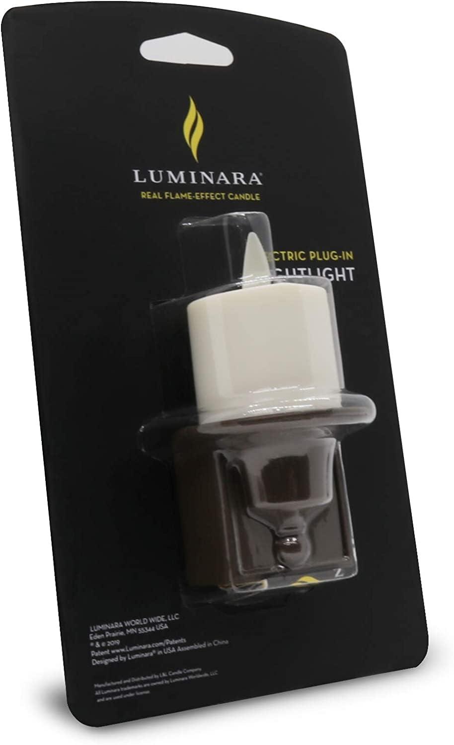 Luminara Flameless Candle Nightlight Flickering Real-Flame Effect Technology Plugs into Outlet - Dusk to Dawn Sensor
