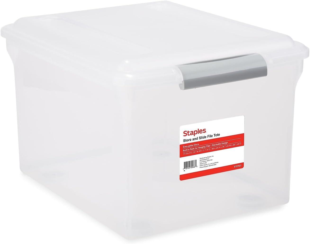 Clear Plastic Latching File Box with Handles