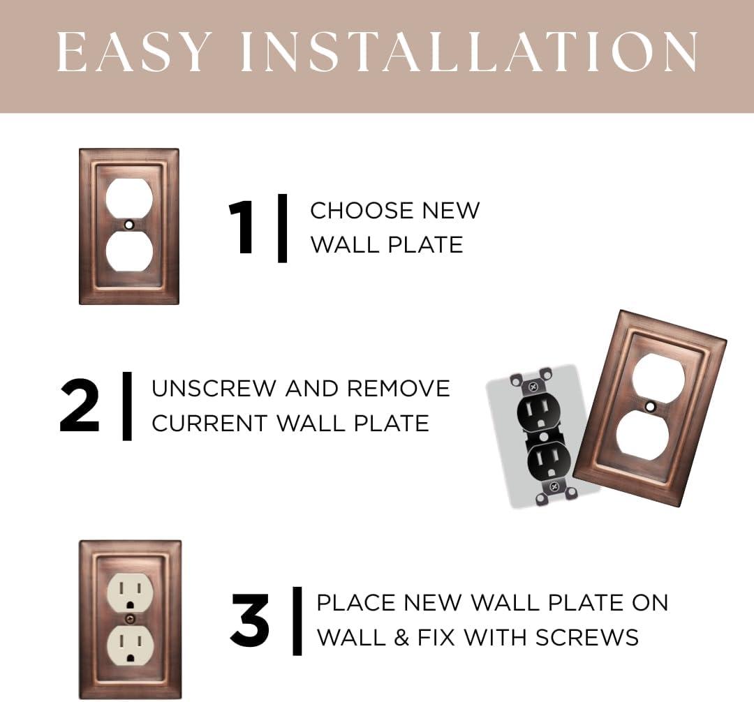 Monarch Abode Architectural 1-Gang Toggle Light Switch Standard Wall Plate (Set of 2)