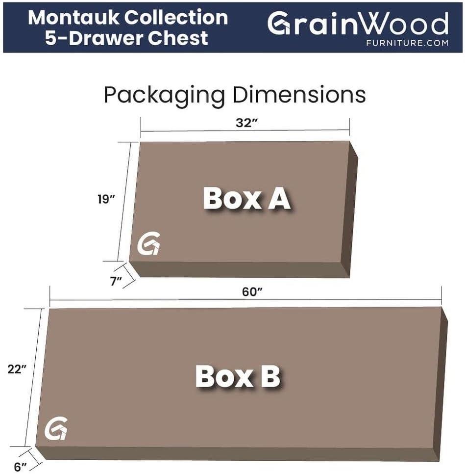 Montauk Solid Wood 32.5'' W 5 - Drawer Dresser