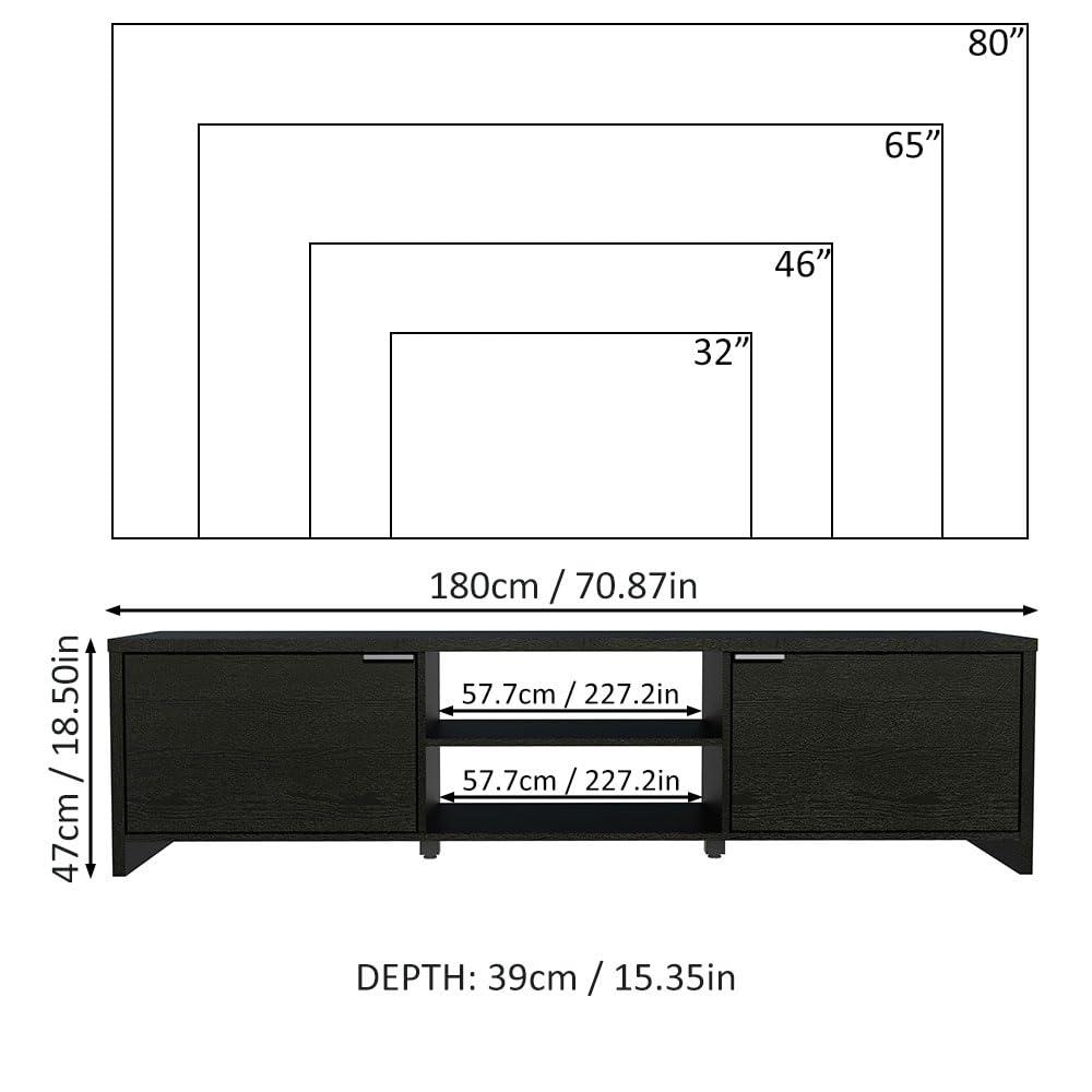 Ebern Designs TV Stand Large Media Console with Cable Management for 65, 75 Inch Media Storage Gaming Living Room Entertainment Center Modern Wooden Television Cabinet & Reviews | Wayfair