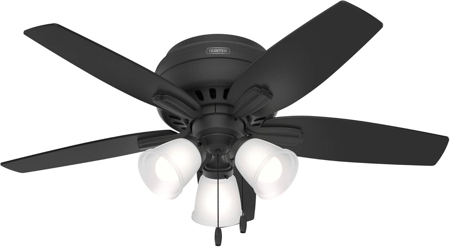 Newsome 42" 5 - Blade Flush Mount Ceiling Fan with Lights and Pull Chains