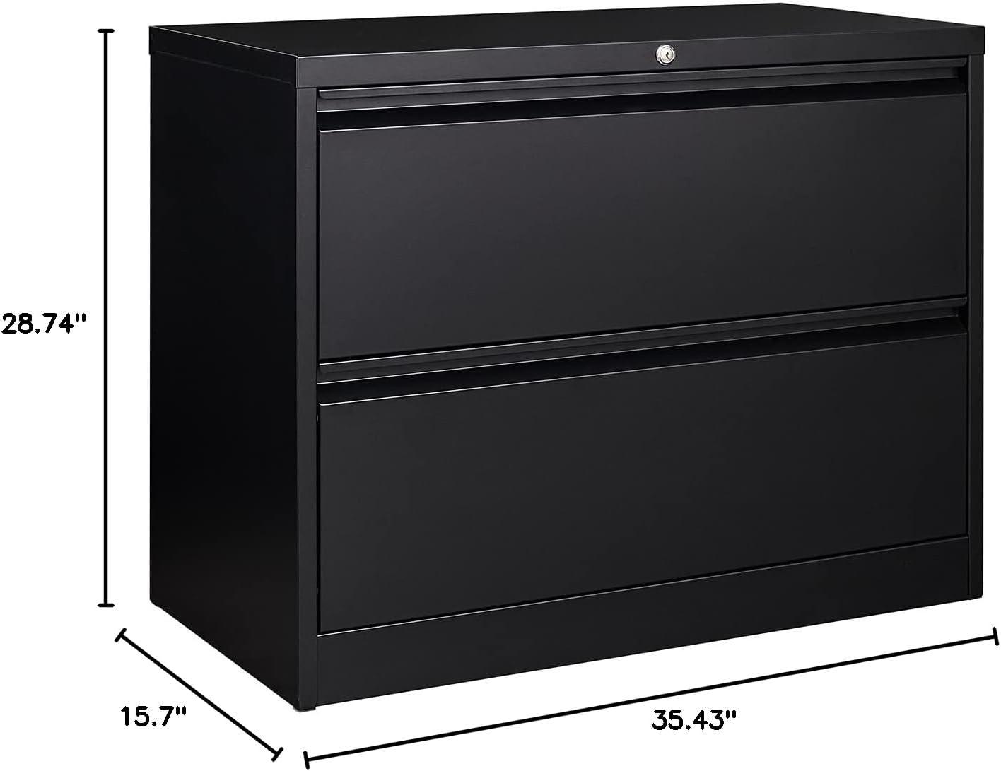 Fesbos Lateral File Cabinets with Lock,2 Drawer 36" Wide Filing Cabinets,Hanging Letter/Legal/F4/A4 Size