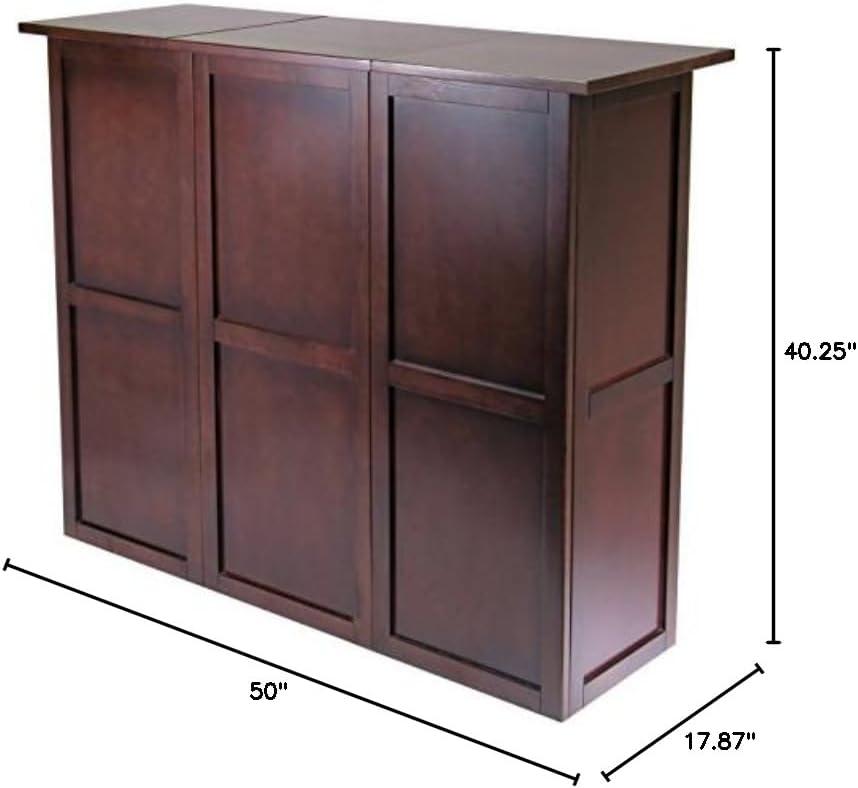 Winsome Wood Newport Expandable Entertainment Wine Bar, Walnut