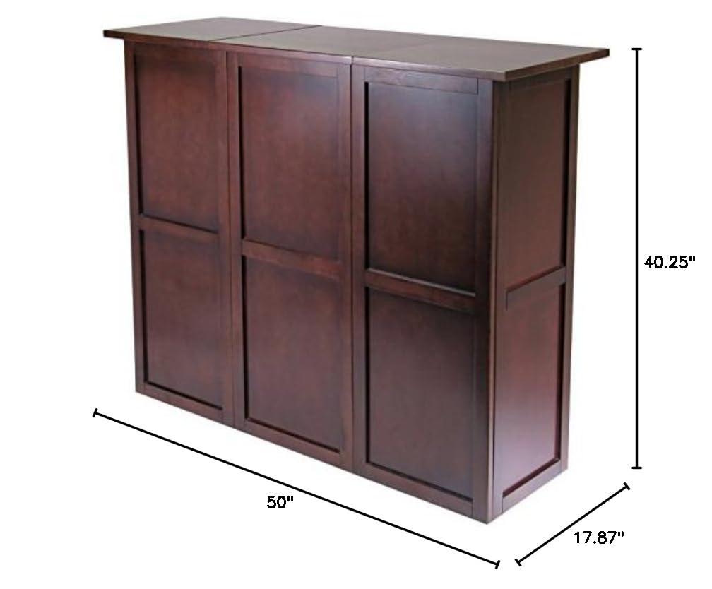 Winsome Wood Newport Expandable Entertainment Wine Bar, Walnut