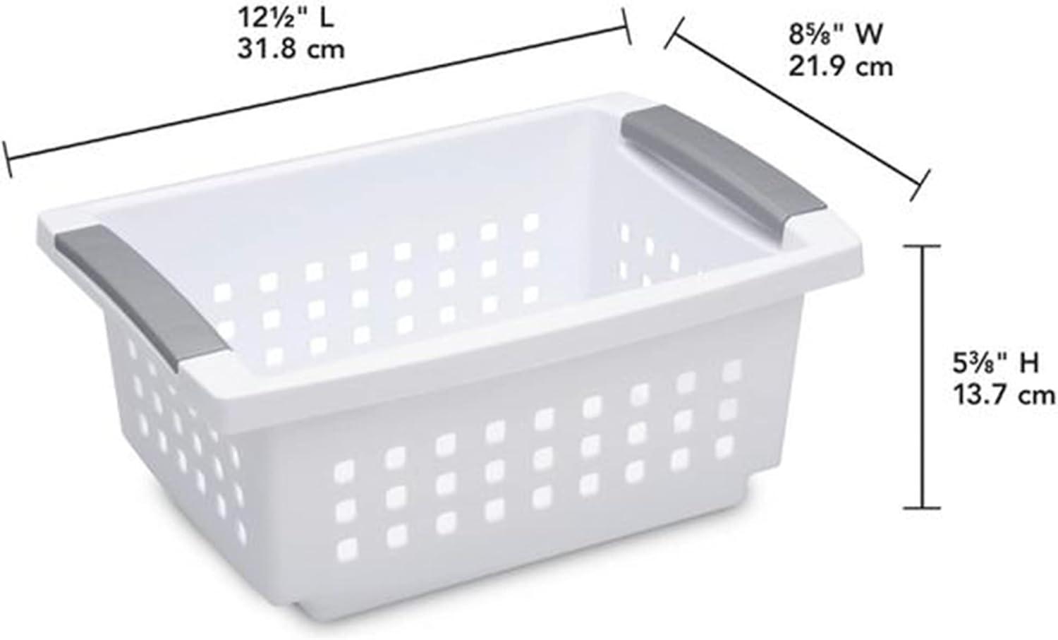 Sterilite 8-Pack White Plastic Ventilated Storage Baskets