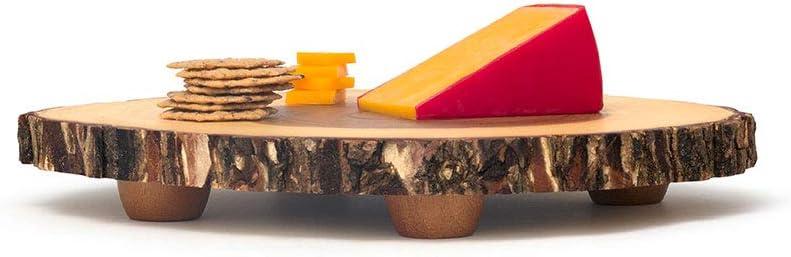 Lipper International 13-15in Acacia Tree Bark Footed Server