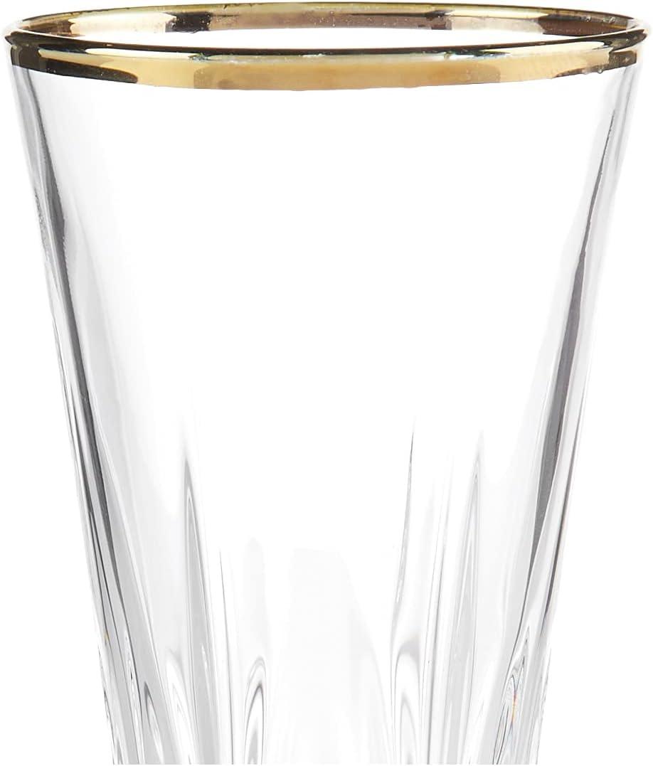 Siena 6oz Crystal Flutes with Gold Band, Set of 4