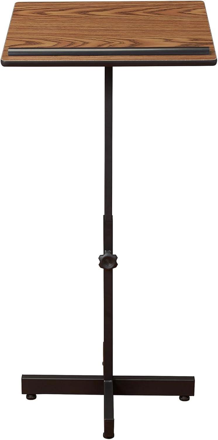 Oklahoma Sound Portable Presentation Adjustable Lectern Stand, Medium Oak