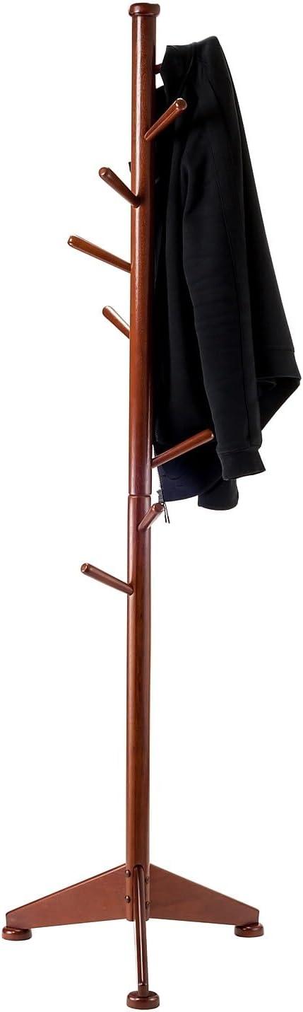 Lily Coat Tree Walnut Finish - Winsome: Solid Wood 9-Peg Entryway Organizer, X Base