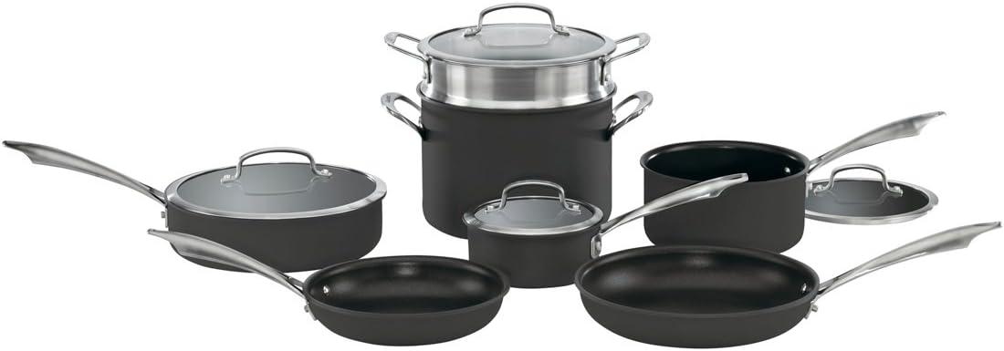 Cuisinart 11 Pieces Hard-Anodized Aluminum Non Stick Cookware Set