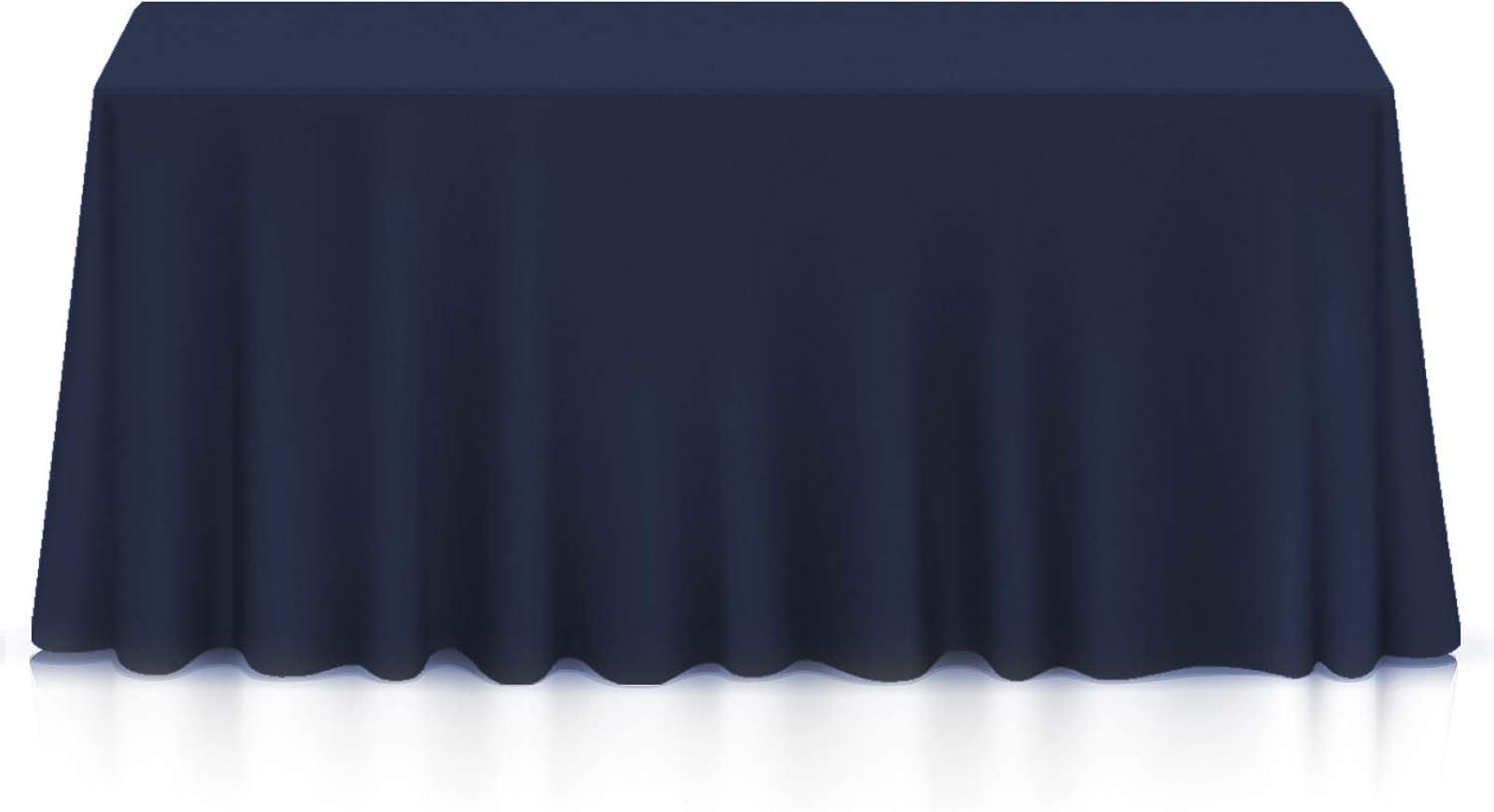 Lann's Linens Polyester Fabric Tablecloth for Wedding, Banquet, Restaurant - 90 x 156 Inch Rectangular - Navy Blue
