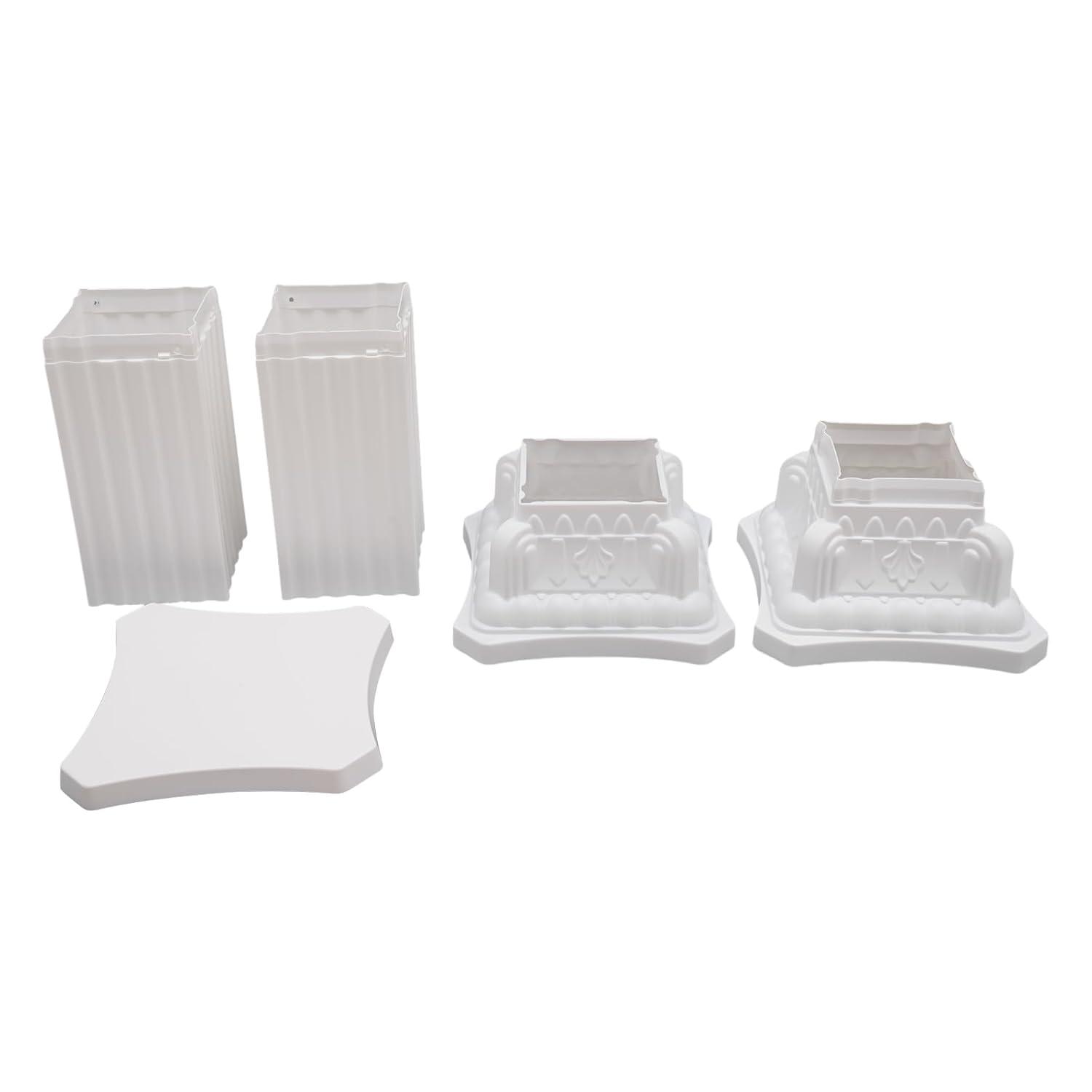 Roman Columns Plastic Wedding Stand Pillar Greek Statue Plant Stand Elegant Event Party Decorative Pedestal Flower Pot Holder Decor (4Pcs, 11.81x35.43 Inch)