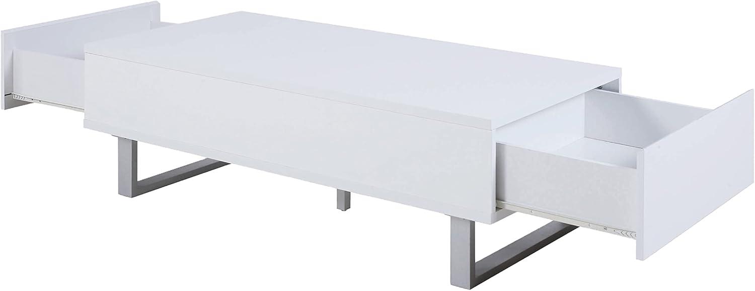 Atchison Contemporary 2-Drawer High Glossy White Coffee Table