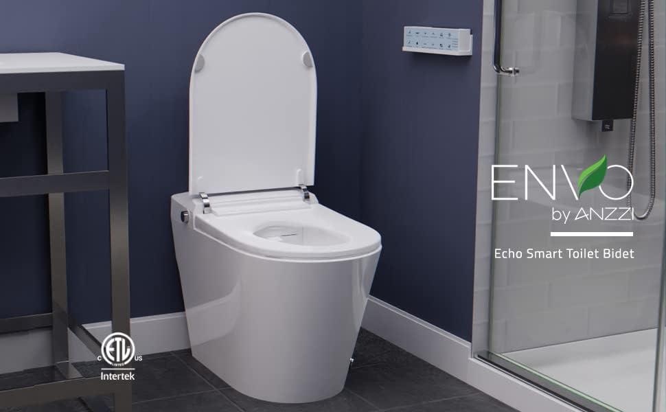 Swcorp TL-STFF950WH Envo Echo Elongated Smart Toilet Bidet in White with Auto Open, Auto Close, Auto Flush & Heated Seat