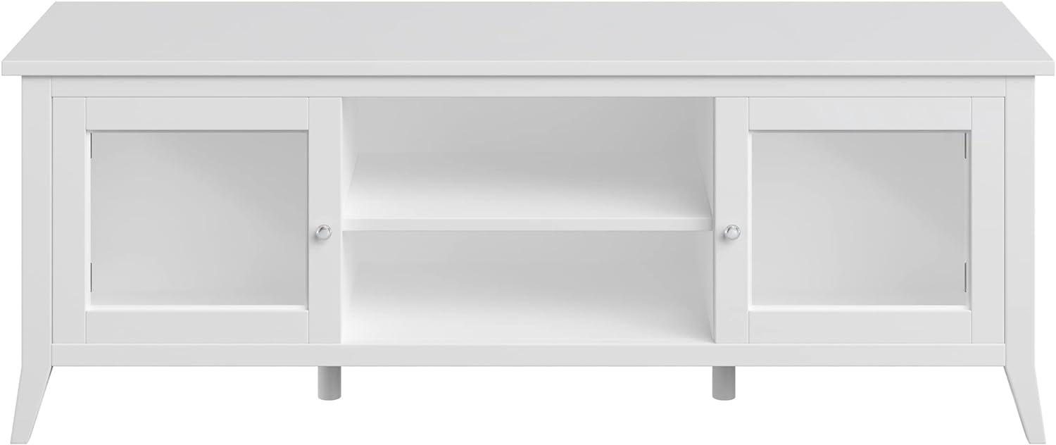 Lavish Home 55-inch TV Stand with 2 Cubbies and 2 Open Shelves (White)