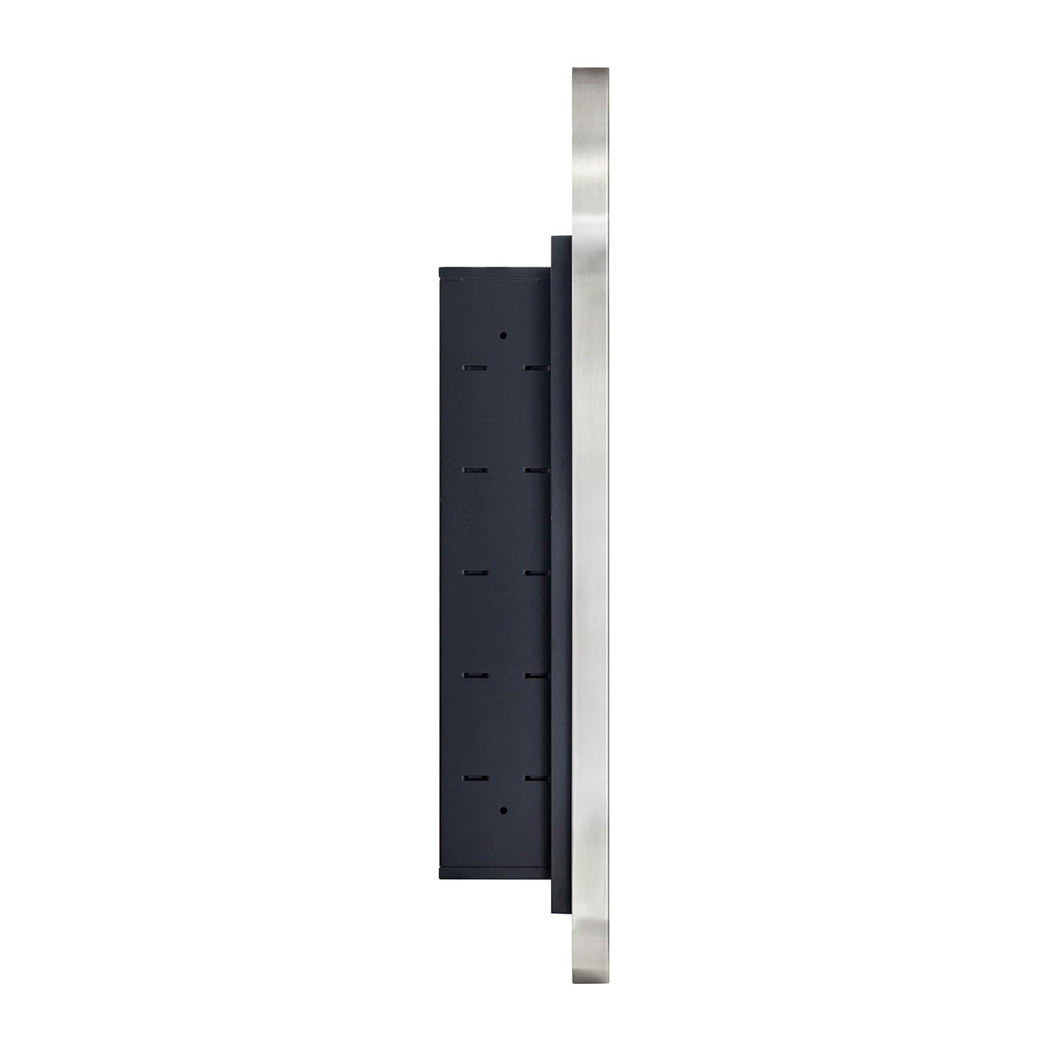TEHOME 16 in. W x 28.3 in. H Arched Metal Framed Recessed Medicine Cabinet with Mirror for bathroom in Brushed Nickel