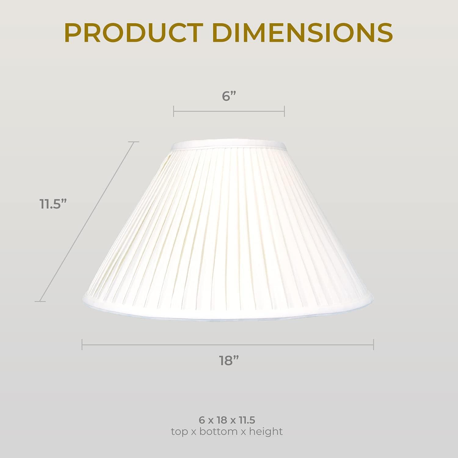 Royal Designs 18" Coolie Empire Side Pleat Lamp Shade White