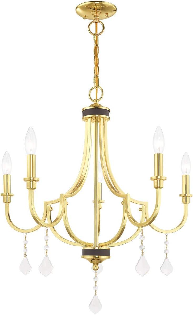 Livex Lighting Glendale 5 - Light Chandelier in  Polished Brass